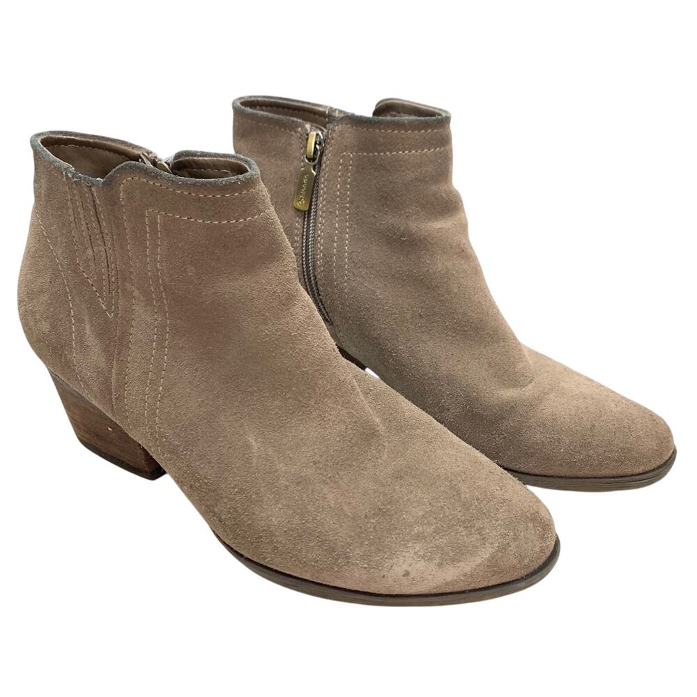 BLONDO Suede Taupe Ankle Booties Boots Leather  8